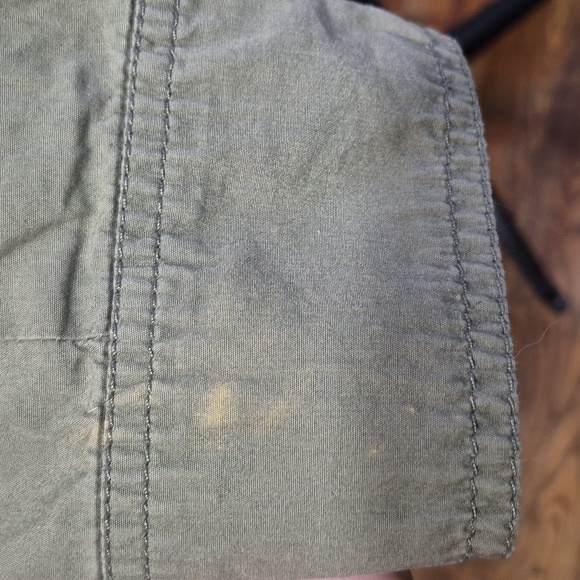 Army green Jacket,zip/button long sleeve waist sinch - Picture 8 of 17